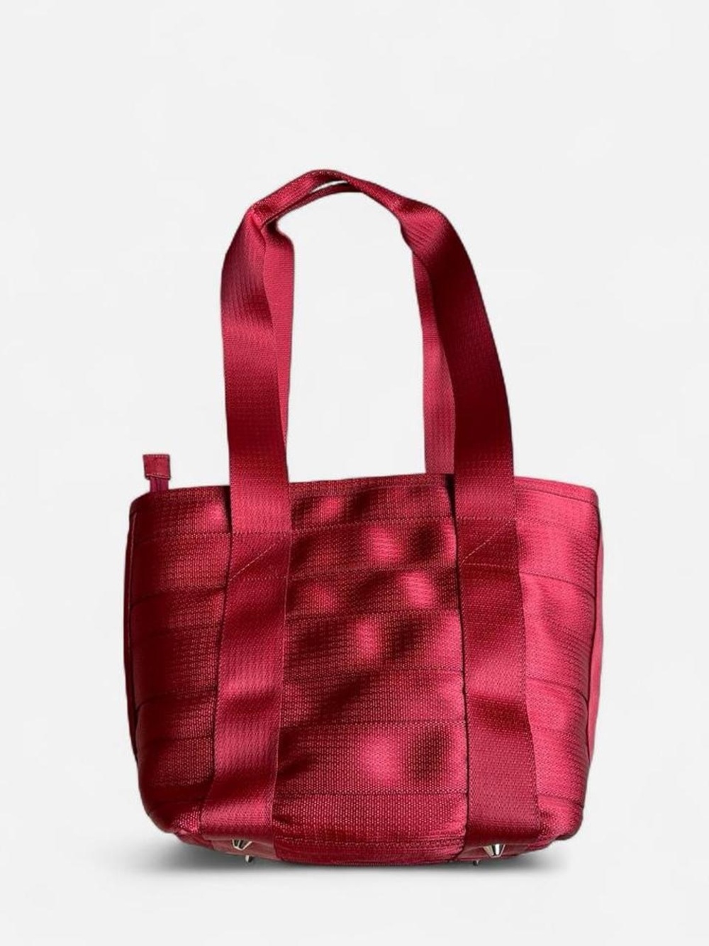 Maggie Bags red seatbelt tote bag